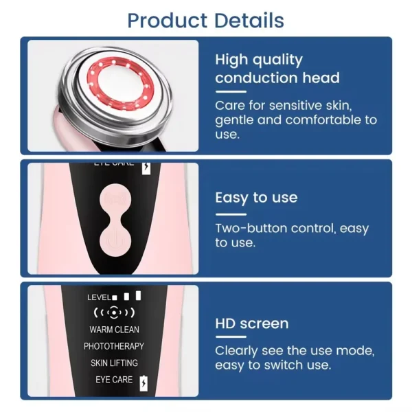4 in 1 rf ems facial massager multifunction skin care tools face beauty device double chin removal face firming massager