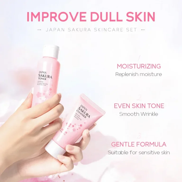 laikou sakura kit skin care sets moisturizing and reducing fine lines cleansing pore product 5 piece korean skincare set