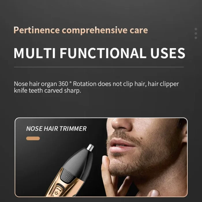 Kemei 3in1 grooming kit electric shaver for men beard hair trimmer body nose ear shaving machine face razor rechargeable - Image 5